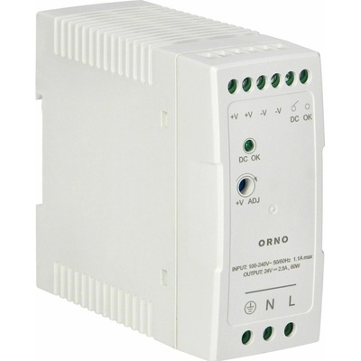 ORNO 24V Zdroj na DIN lištu DC, 2,5A, 60W