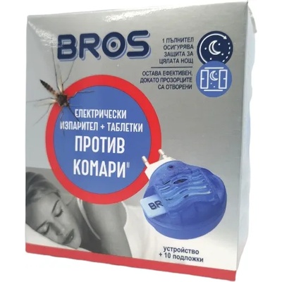 BROS електрически изпарител против комари + таблетки 10бр