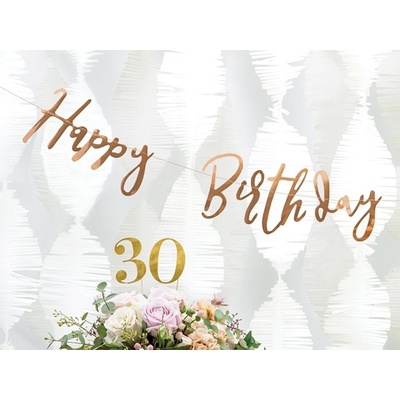 BANNER Happy Birthday růžové zlato 16,5x62cm – Hledejceny.cz