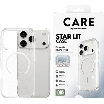 Panzer Калъф CARE - Star Lit, iPhone 17 Pro, White MagSafe, прозрачен (5715685026935)