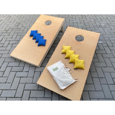 Stoa Cornhole: dvě hrací desky a 8 sáčků modrá/žlutá