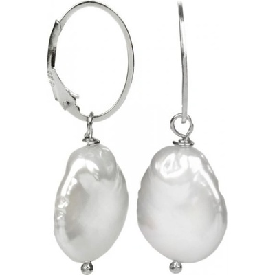 Jwl Jewellery náušnice strieborné s bielou perlou JL0154