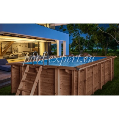POOL EXPERT Правоъгълен дървен басейн 502 х 322 х 124 см