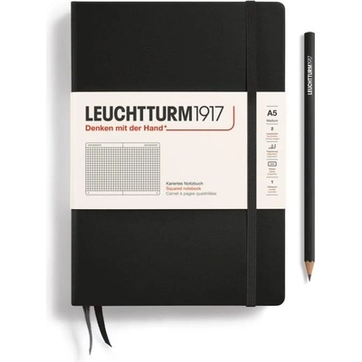Leuchtturm1917 Zápisník Black Medium A5 čtverečkovaný – Zboží Dáma