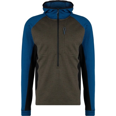 Stoic Мъжки вълнен пуловер Stoic Merino260 StadjanSt. 3/4 Zip w. Hood Merino hoodie - Deep Brown Multi (005-3488-0812)