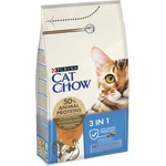  Суха храна за котки PURINA CAT CHOW Cat, 3in1 с Naturium, с пуйка - 15кг