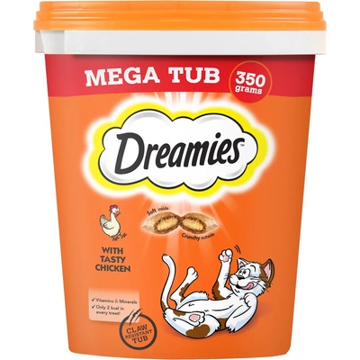 Dreamies 2х350г Megatub Dreamies, лакомство за котки с пиле
