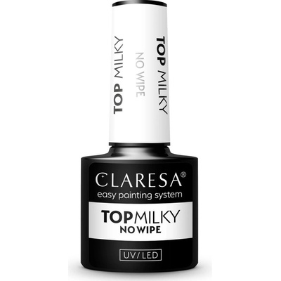Claresa UV/LED Top Milky No Wipe gelový vrchní lak na nehty 5 g