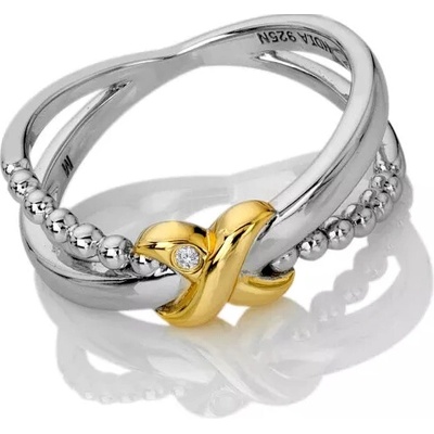 Hot Diamonds Pozlacený stříbrný prsten Coupled DR306 o 51 b