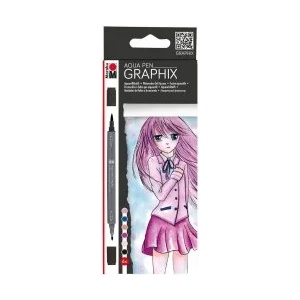 Marabu Двувърхи маркери Graphix Manga 6 цвята