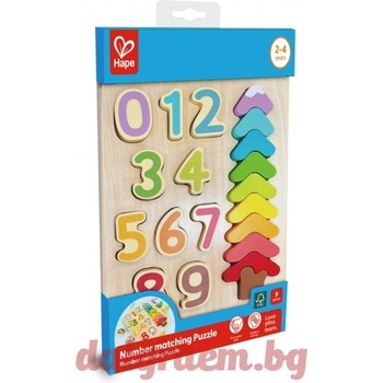 Hape Дървен пъзел hape e1657 - 20 части - Цветове и форми (h1657)