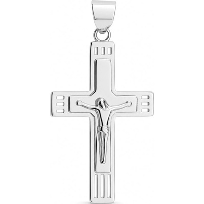 Argento Strieborný prívesok krížik s Ježišom 86027