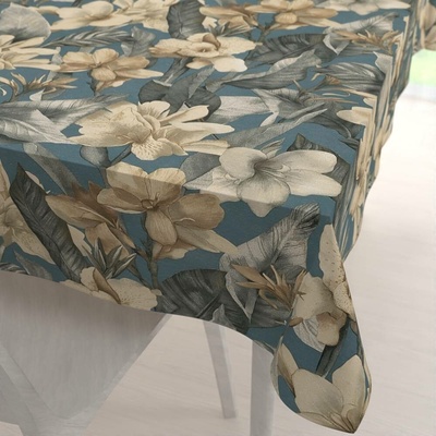 Biante Dekorační ubrus Porto PRT-005 Květy a listy na tmavě modrém 130x180 cm