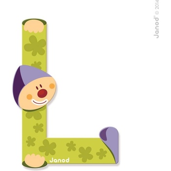 Janod drevené písmenko L lepiace modré zelené fialové oranžové