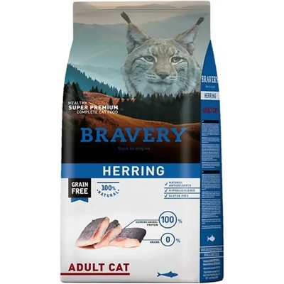 Bravery Herring Adult Cat Пълноценна храна за израснали котки от всички породи с херинга 7kg