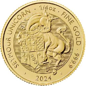 Royal Mint Zlatá minca Seymour Unicorn Tudor Beasts 1/4 oz