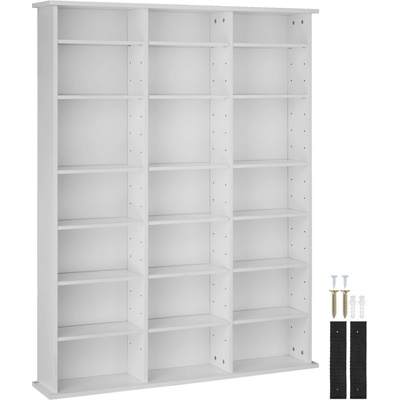 Tectake 403618 regál stevie 105,5x19x136,5cm - bílá matná