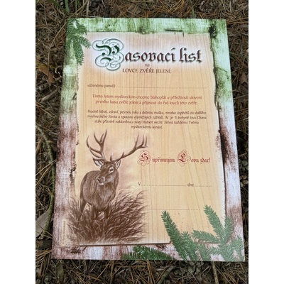 Pasovací list na lovce zvěře jelení – Hledejceny.cz