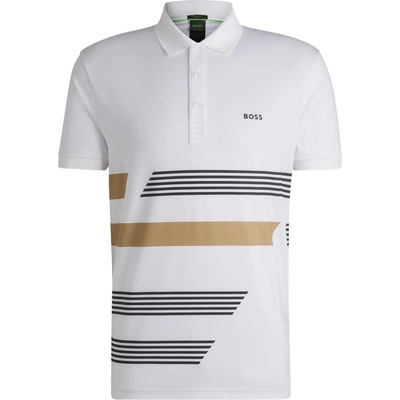 Boss Блуза с яка Boss Men's HBG Paddy Tape AOP Performance Polo Shirt - White 100
