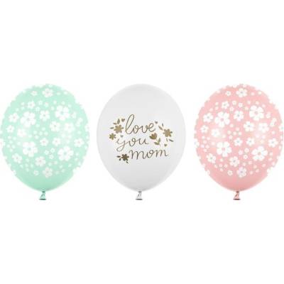 Party Deco Летексови Балони "Love You Mom" 30см - (1 пакет / 3 бр. ) (SB14P-324-000)