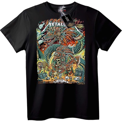 NOONEBRAND Metallica Тениска метален дракон арт - 2XL, White