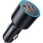 ORICO Зарядно за кола с 2xUSB-C и USB-A изходи с технология за бързо зареждане - Orico HyperDrive Triple Fast Car Charger 165W (черен) (ORICO-HD-165-1A2C)