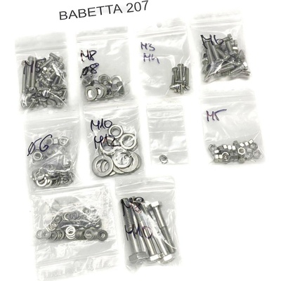 Sada šroubů pro celý motocykl Babetta 207 - leštěná nerez