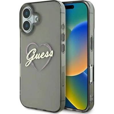 GUESS Калъф Guess IML Heart за iPhone 16 - черен (3666339306809)