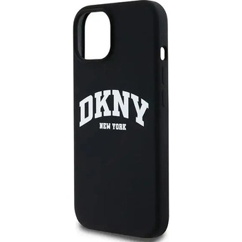 DKNY Кейс DKNY Liquid Silicone White Printed Logo MagSafe за iPhone 11 / Xr, черен (3666339266592)