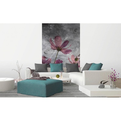 DIMEX MS-2-0363 Vliesová fototapeta na zeď Abstrakt fialové kvety, rozmery 150 x 250 cm