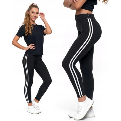 Moraj čierne dlhé s lampasmi polyester