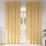 Pure Line Home Плътни завеси в цвят охра с комбиниран перделък, 2 бр. , 140 x 260 см