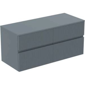 Ideal Standard Finesse - Шкафче за умивалник, 120x51x56 см, 4 чекмеджета, Ribbed Matt ashblue E3437UQ (E3437UQ)