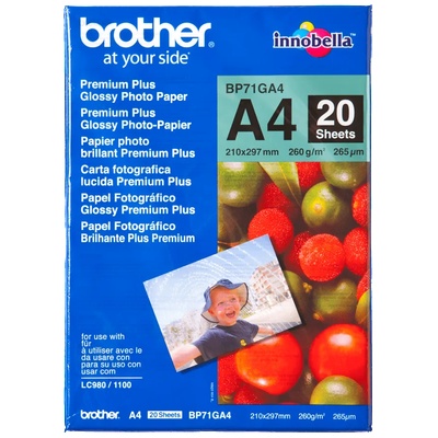 Brother Фото хартия Brother BP71GA4 Premium Plus Glossy, A4, 20 листа (BP71GA4)