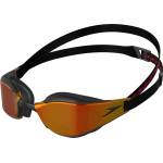 Speedo Unisex Adult Fastskin Hyper Elite Swim Goggles | Competition Swim Goggles | Performance | Training | Hydrodynamic Swim Goggles, Black/Dragon Fire/Gold, One Size - 8-12818