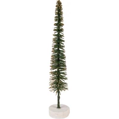 Clayre & Eef Zelená dřevěná vánoční dekorace stromeček – 5x25 cm