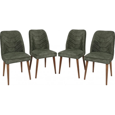 Kalune Design Dallas olivovo zelená / orech 4 ks