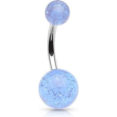 Šperky4U piercing do pupíku banánek se třpytkami BA01077-LB