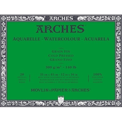 ARCHES Watercolour Cold Pressed Block Natural White Скицник 20 41 x 31 cm 300 g (A1795062)