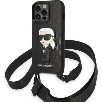 KARL LAGERFELD iPhone 14 Pro 6, 1" black hardcase Monogram Ikonik Patch (KLHCP14LSTKMK)