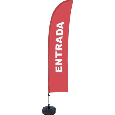 Jansen Display Beach Flag Budget Wind Complete Set Entrance Red Spanish ECO, 1010 x 4305 mm