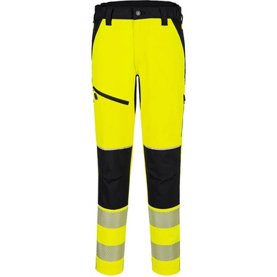 Portwest hi-vis pw3 t140 / Мъжки светлоотразителен еластичн панталон с талия - hv жълто/черно l (t140ybrl)