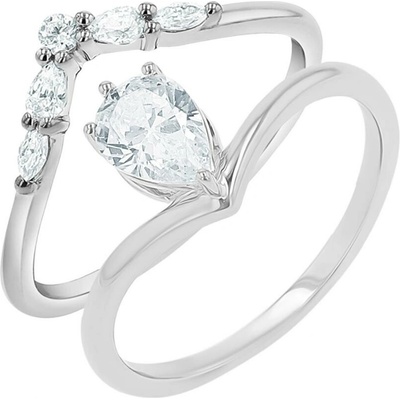 Eppi Romantický zásnubný set prsteňov s diamantmi Leah RE48898