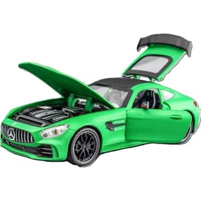 Mercedes Benz AMG GTR kovový model hračka na baterie světla zvuk Zelená 1:24