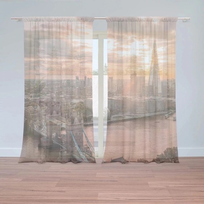 Záclony Londýn City of London: 2 ks - 150x250 cm - Sablio