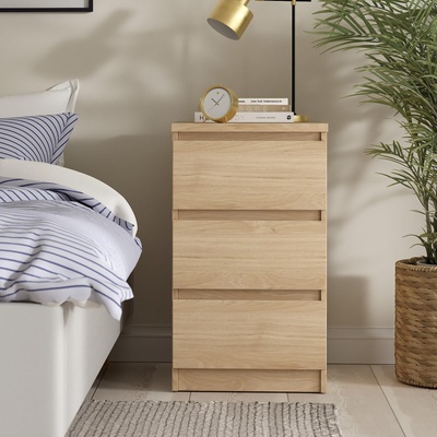 Нощно шкафче Naia с 3 чекмеджета Jackson Hickory