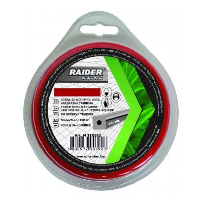 Корда за моторна коса Raider - 110283, квадратна, усилена, 3.5 mm x 8 m (110283)