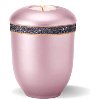 Keramická mini urna Glitter - Čierna/Ružová