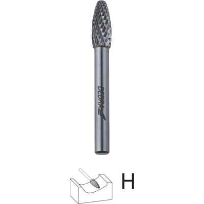 Plameňová stopková fréza H12x32mm, stopka 6 mm