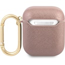 Guess Saffiano PC/PU Metal Logo puzdro pre Airpods 1/2 GUA2SASMP